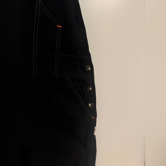 RARE Utility Canvas Overalls in Black Size Large NWT - Picture 5 of 5